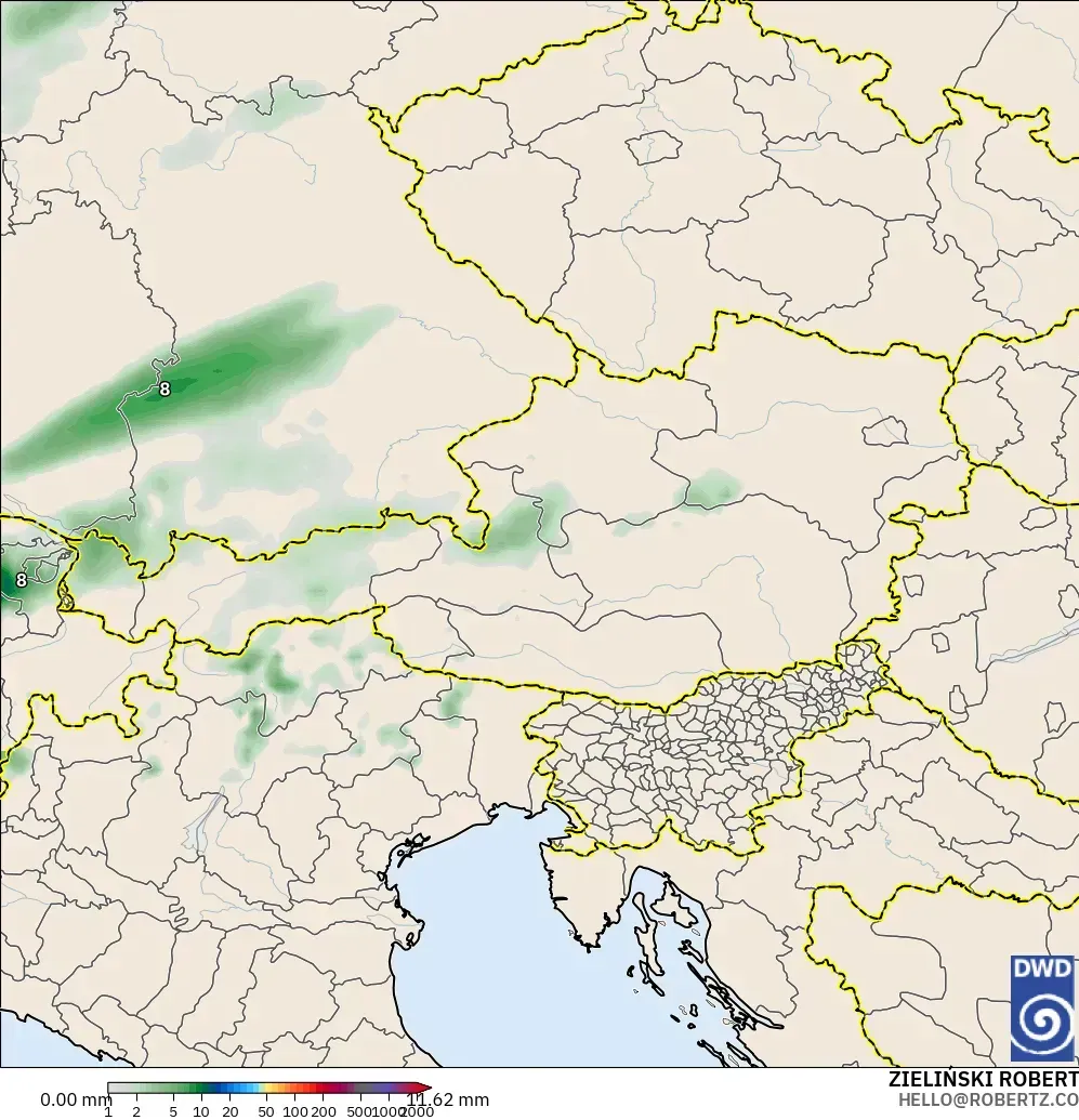 ICON modelo - Austria, Acumulación de precipitación