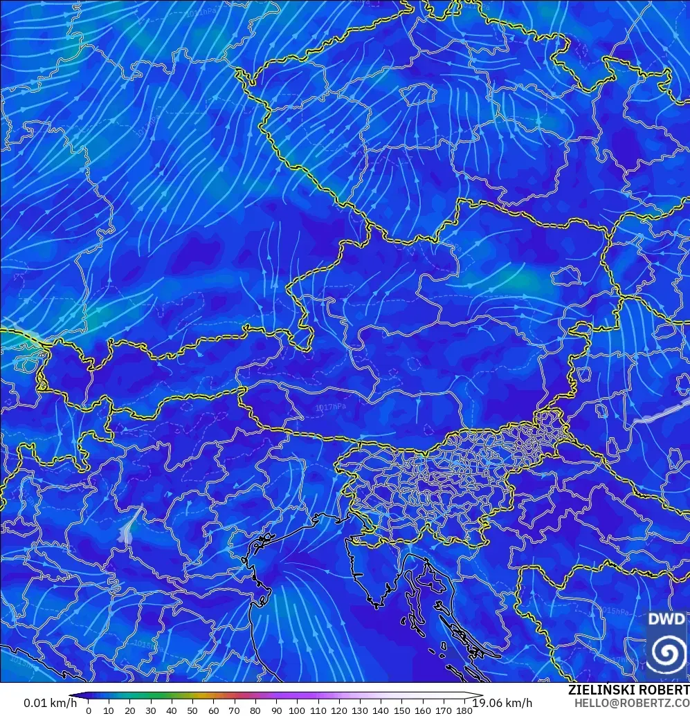 ICON modelo - Austria, Viento a 10 m