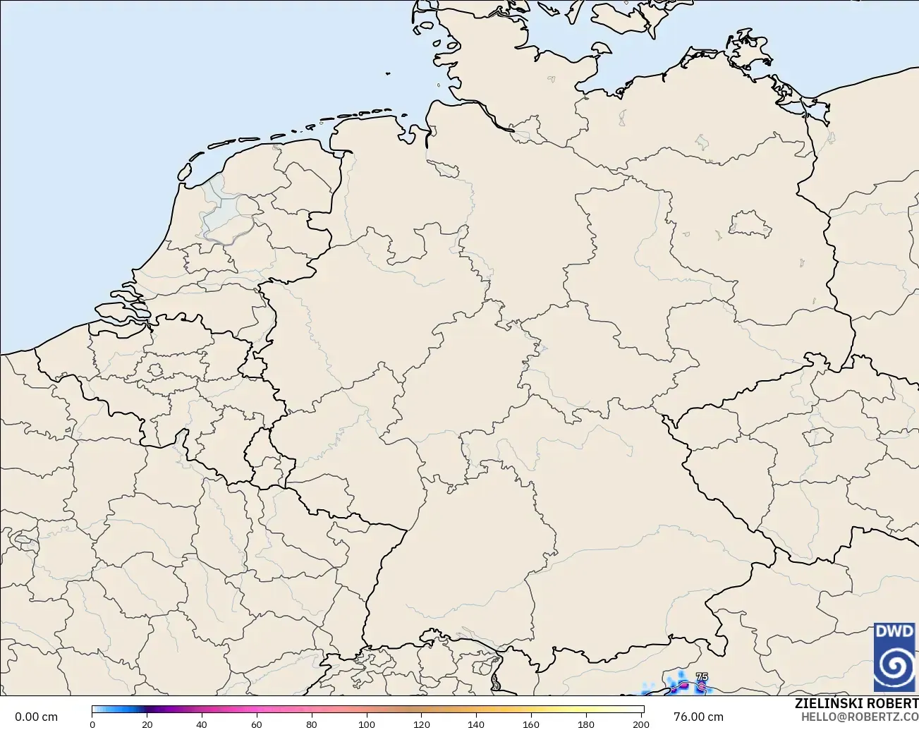 ICON modelo - Alemania, Profundidad de nieve