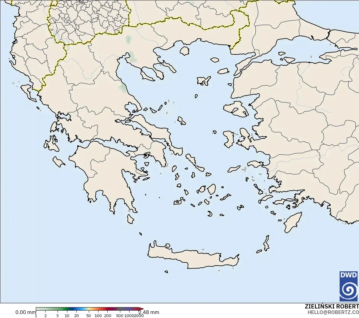ICON modelo - Grecia, Acumulación de precipitación
