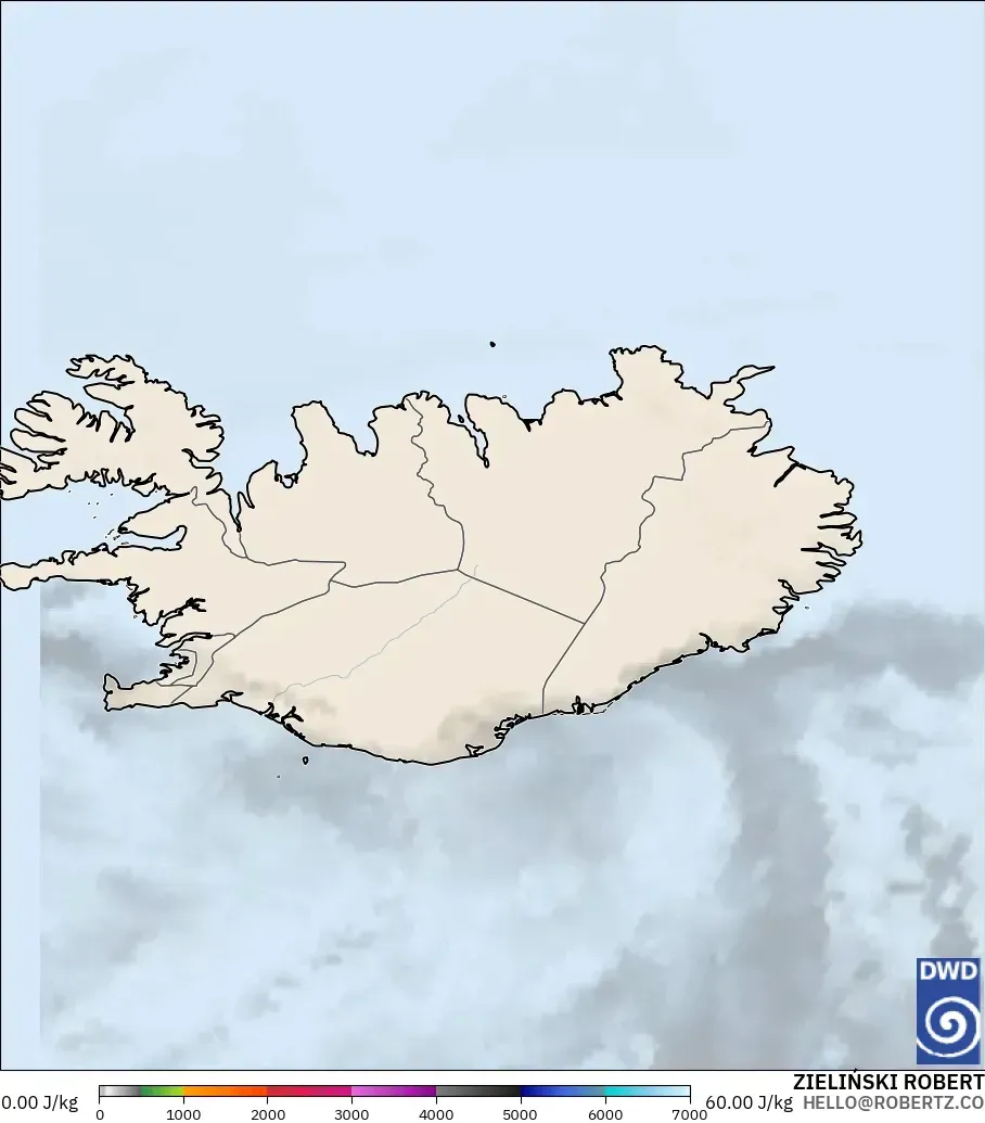 ICON modelo - Islandia, CAPE