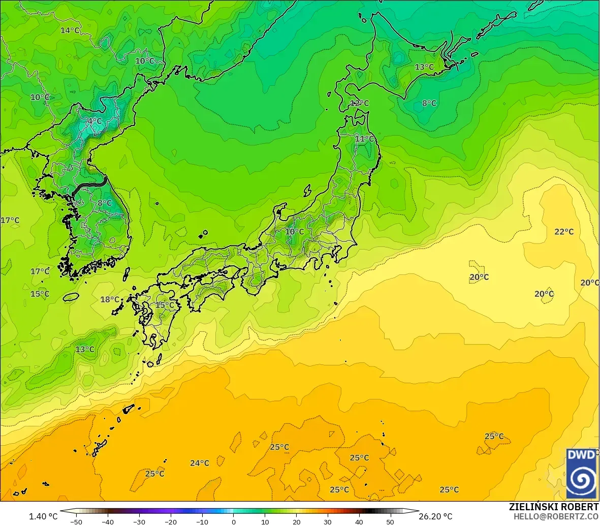 ICON modelo - Japón, Punto de rocío a 2 m