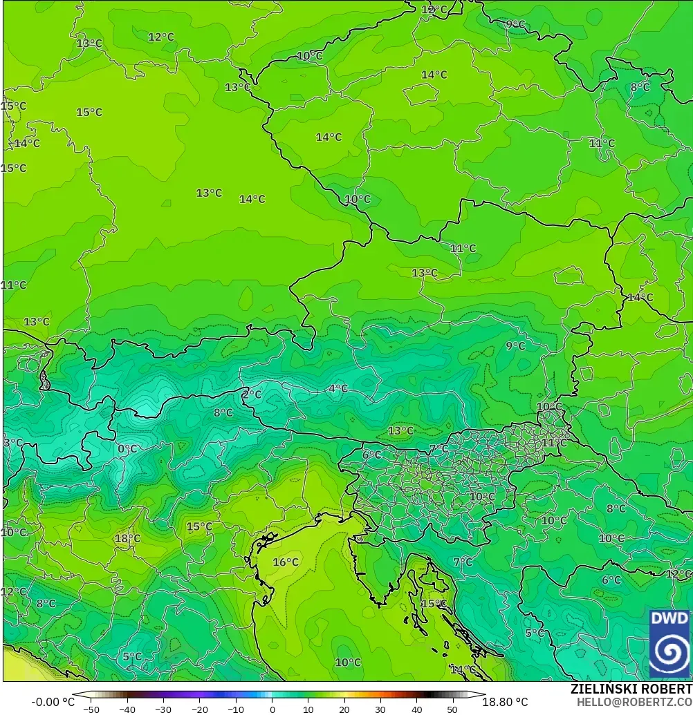 ICON modelo - Austria, Punto de rocío a 2 m