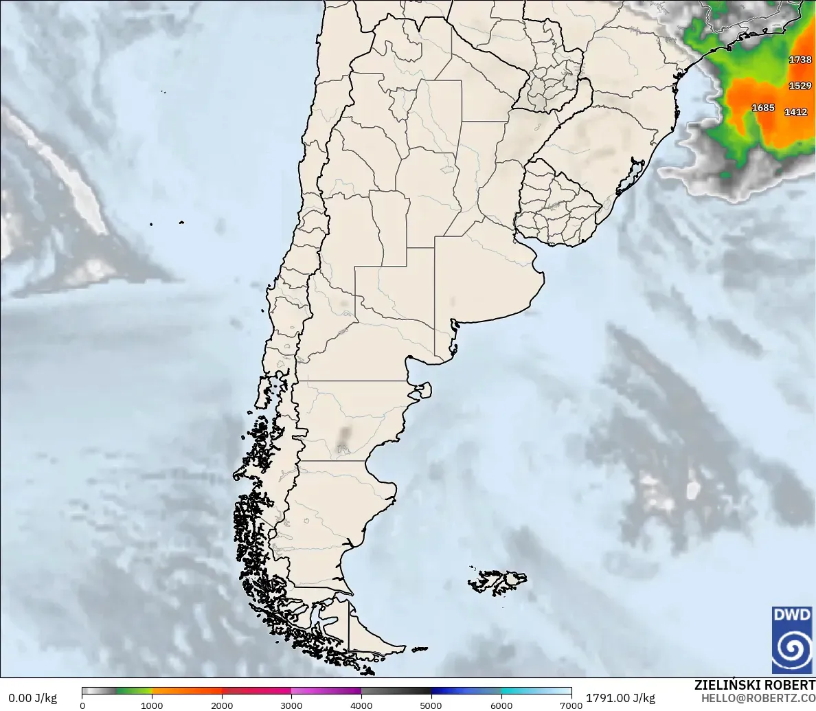 ICON modelo - Argentina, CAPE