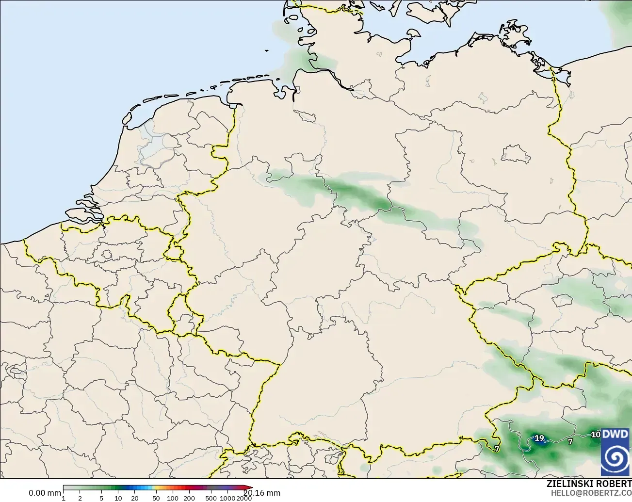 ICON modelo - Alemania, Acumulación de precipitación