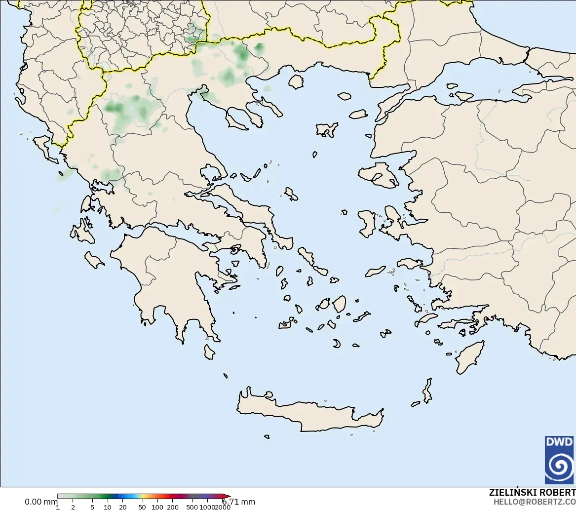 ICON modelo - Grecia, Acumulación de precipitación
