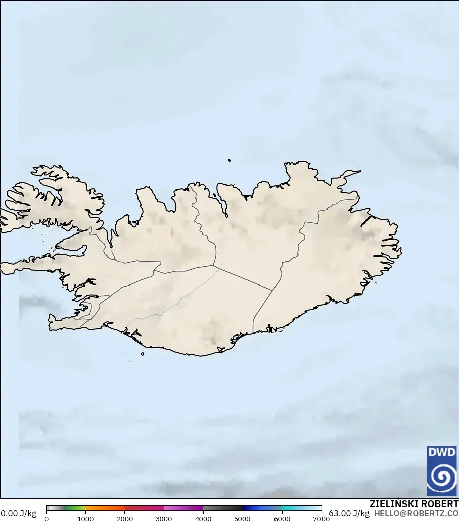 ICON modelo - Islandia, CAPE