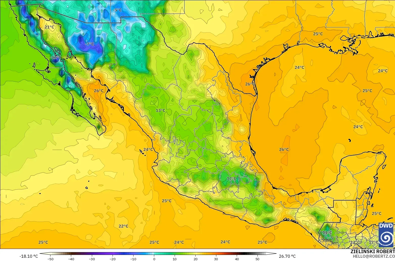 ICON modelo - México, Punto de rocío a 2 m