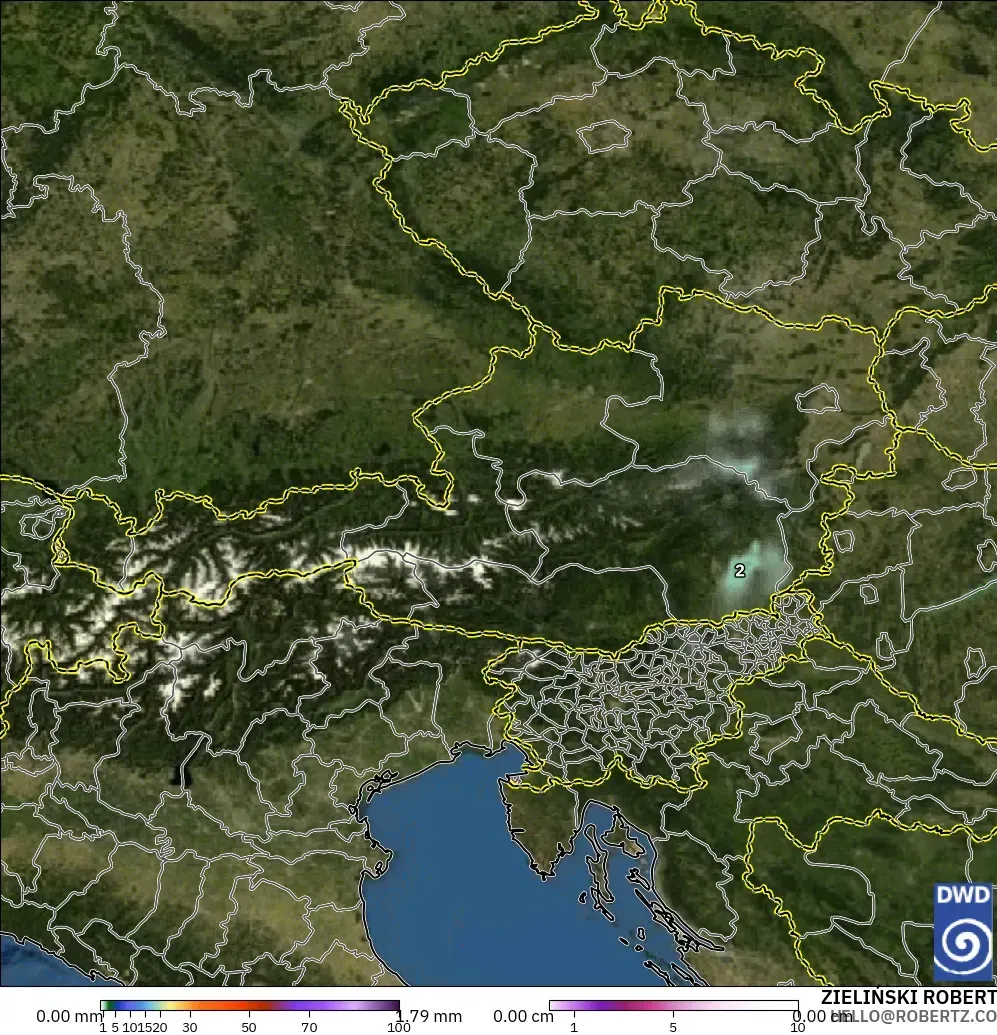 ICON modelo - Austria, Precipitación, nubes y presión