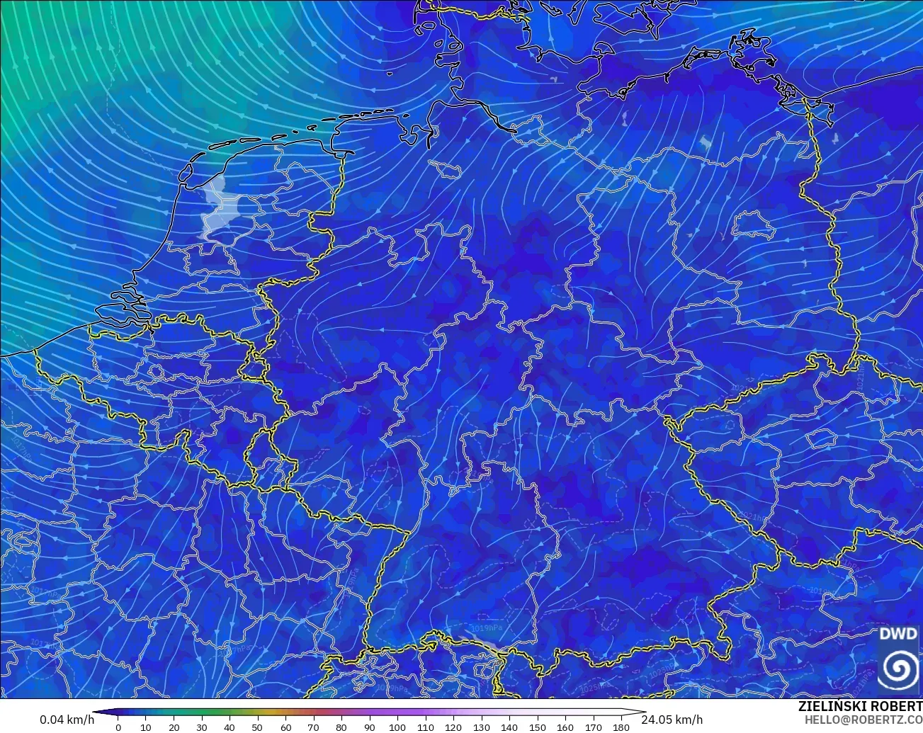 ICON modelo - Alemania, Viento a 10 m