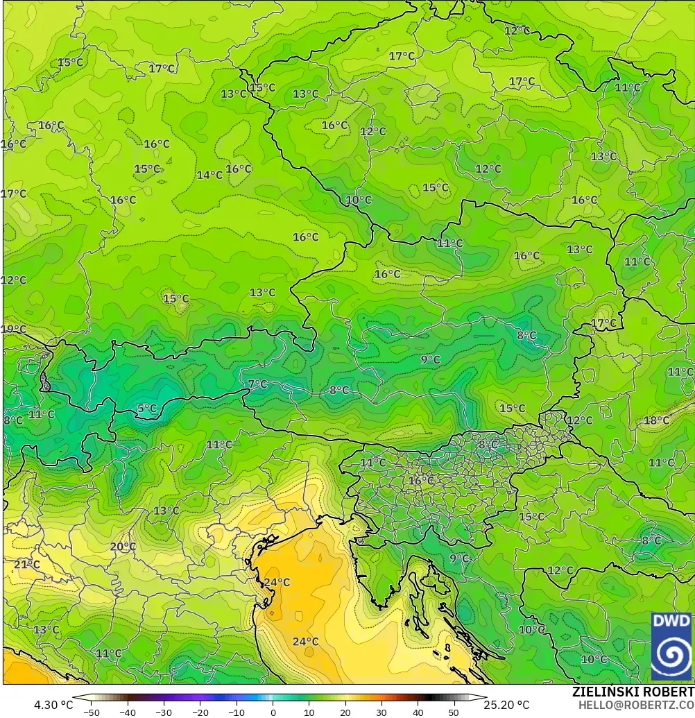 ICON modelo - Austria, Punto de rocío a 2 m