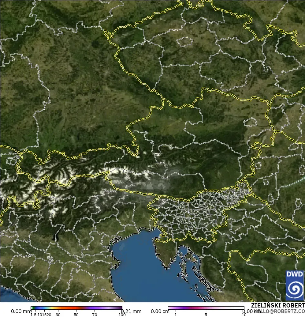ICON modelo - Austria, Precipitación, nubes y presión