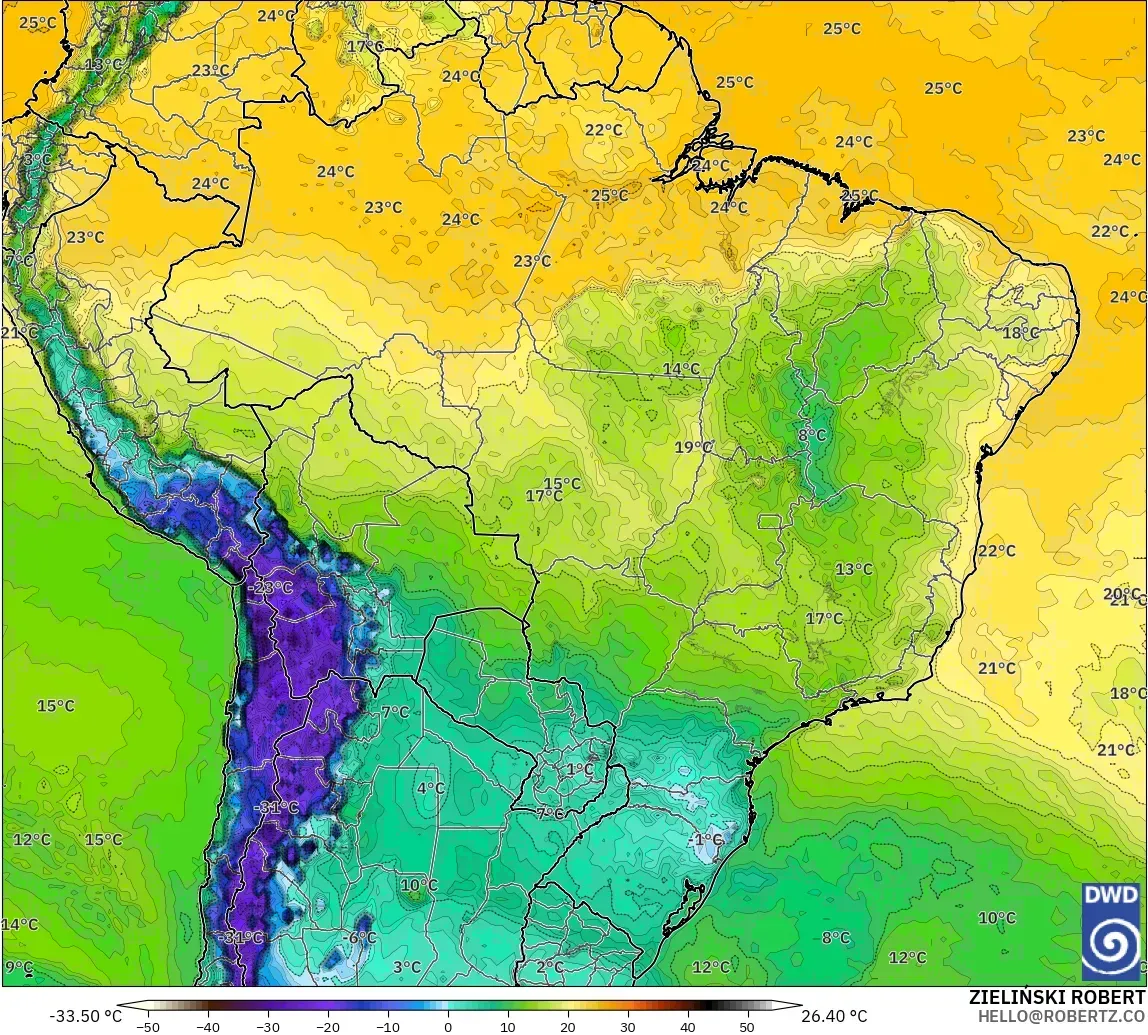 ICON modelo - Brasil, Punto de rocío a 2 m