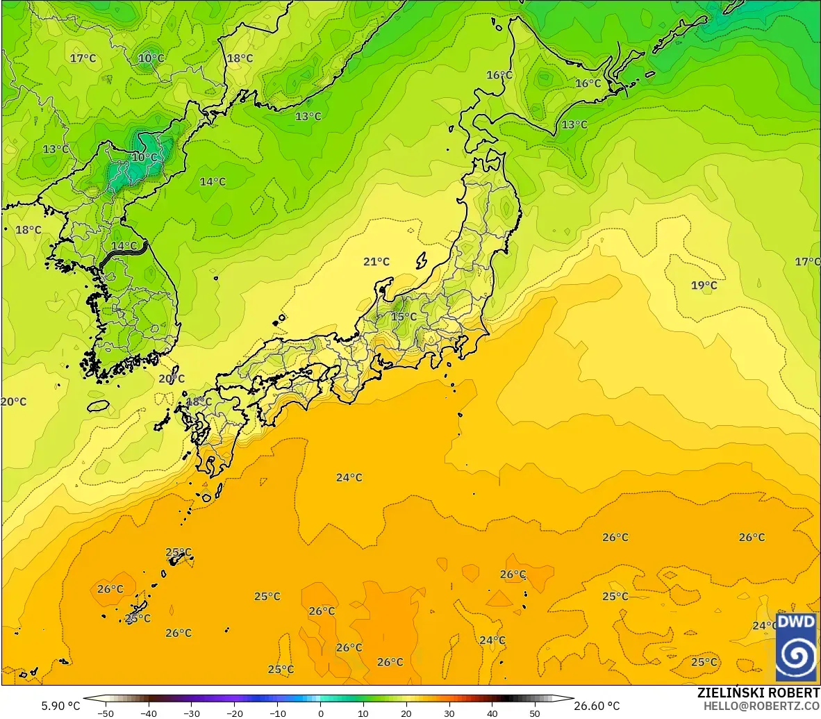 ICON modelo - Japón, Punto de rocío a 2 m