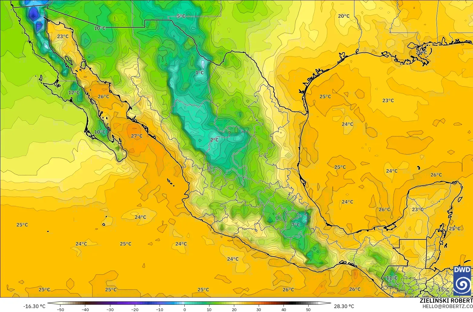 ICON modelo - México, Punto de rocío a 2 m