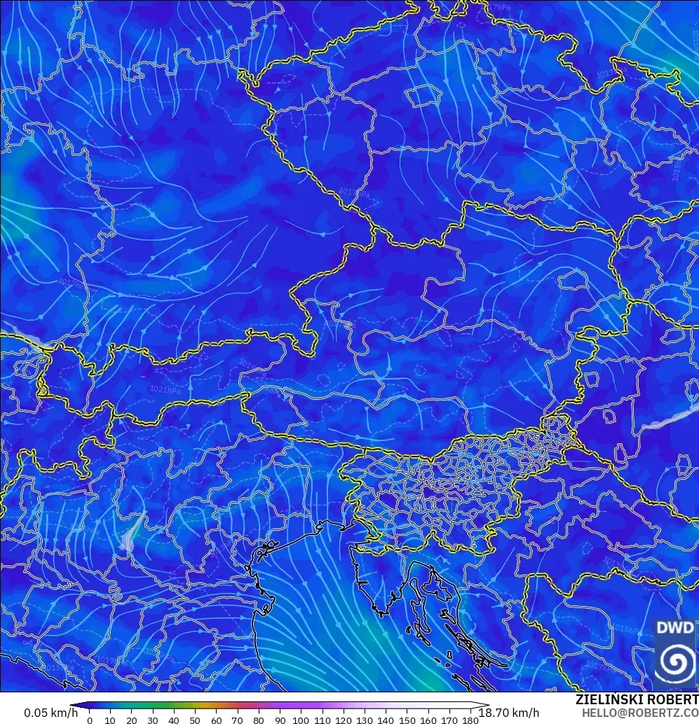 ICON modelo - Austria, Viento a 10 m