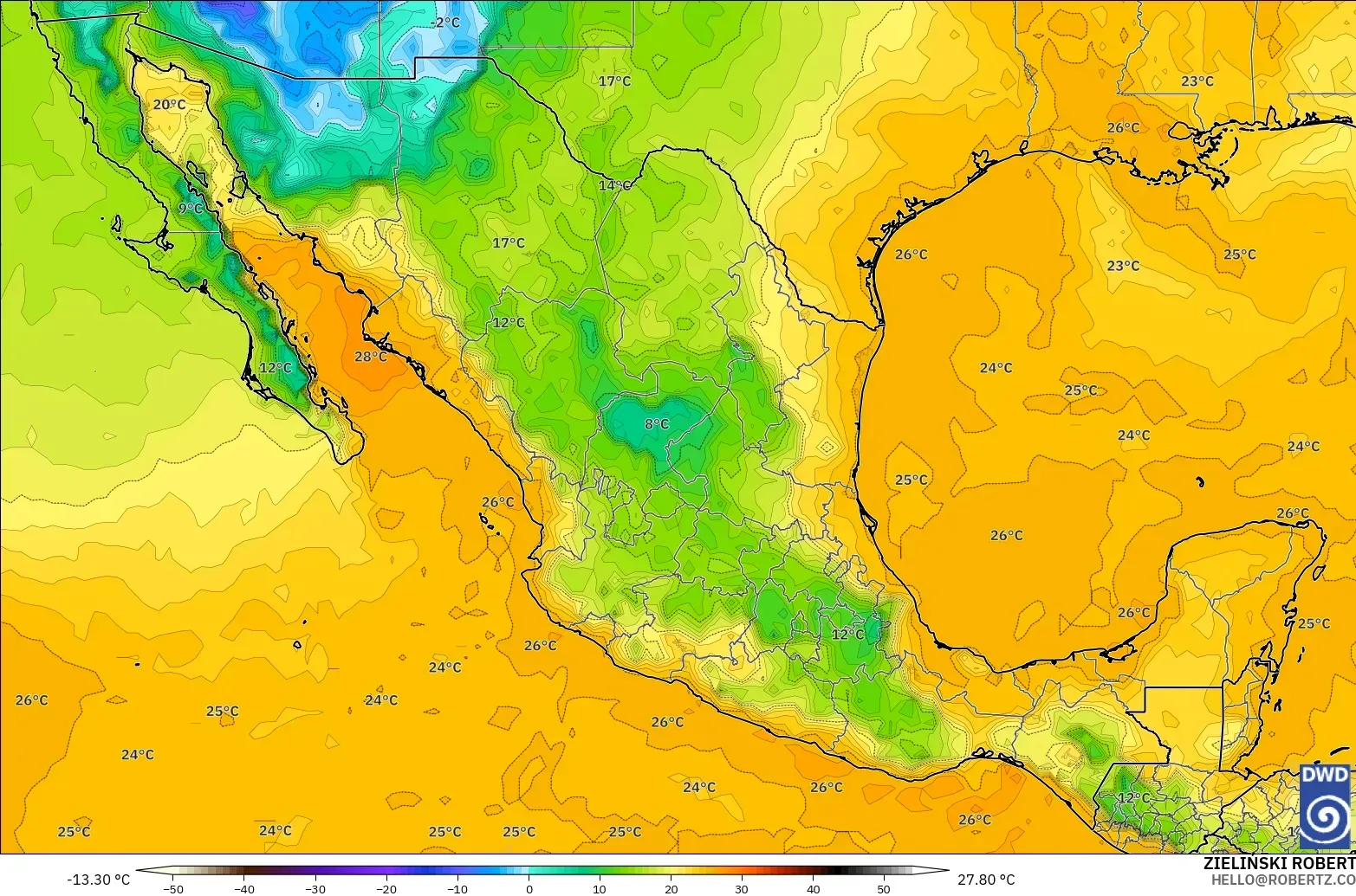 ICON modelo - México, Punto de rocío a 2 m