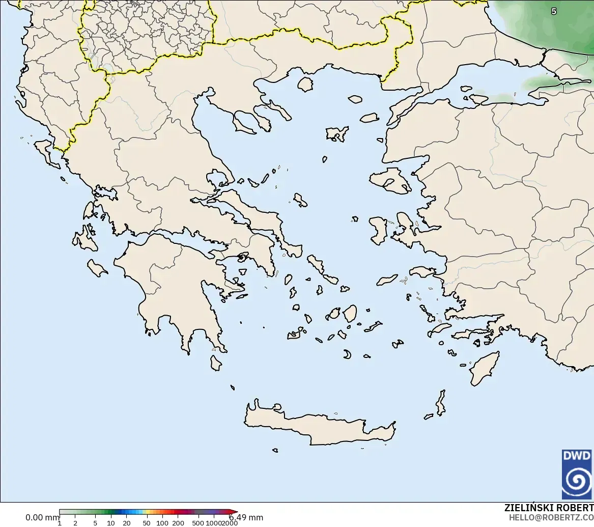 ICON modelo - Grecia, Acumulación de precipitación