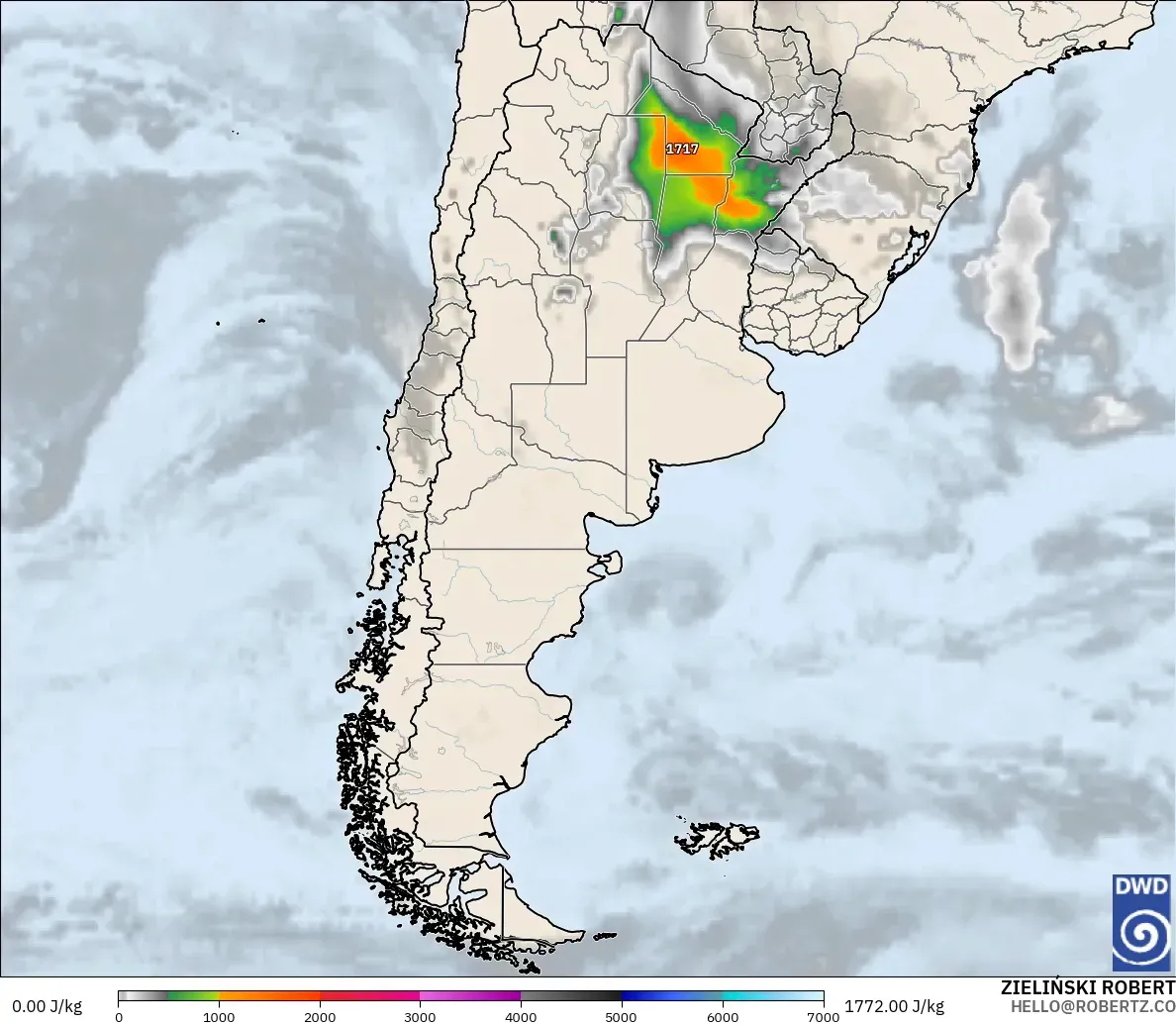 ICON modelo - Argentina, CAPE