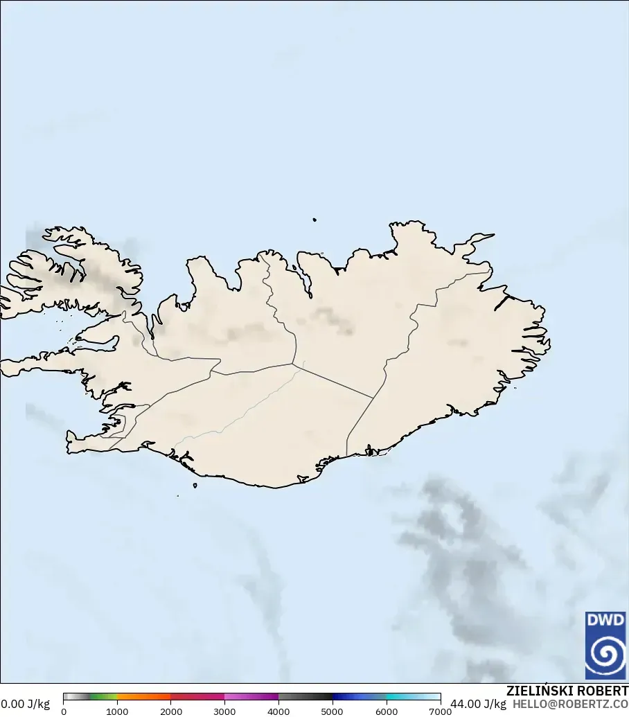 ICON modelo - Islandia, CAPE