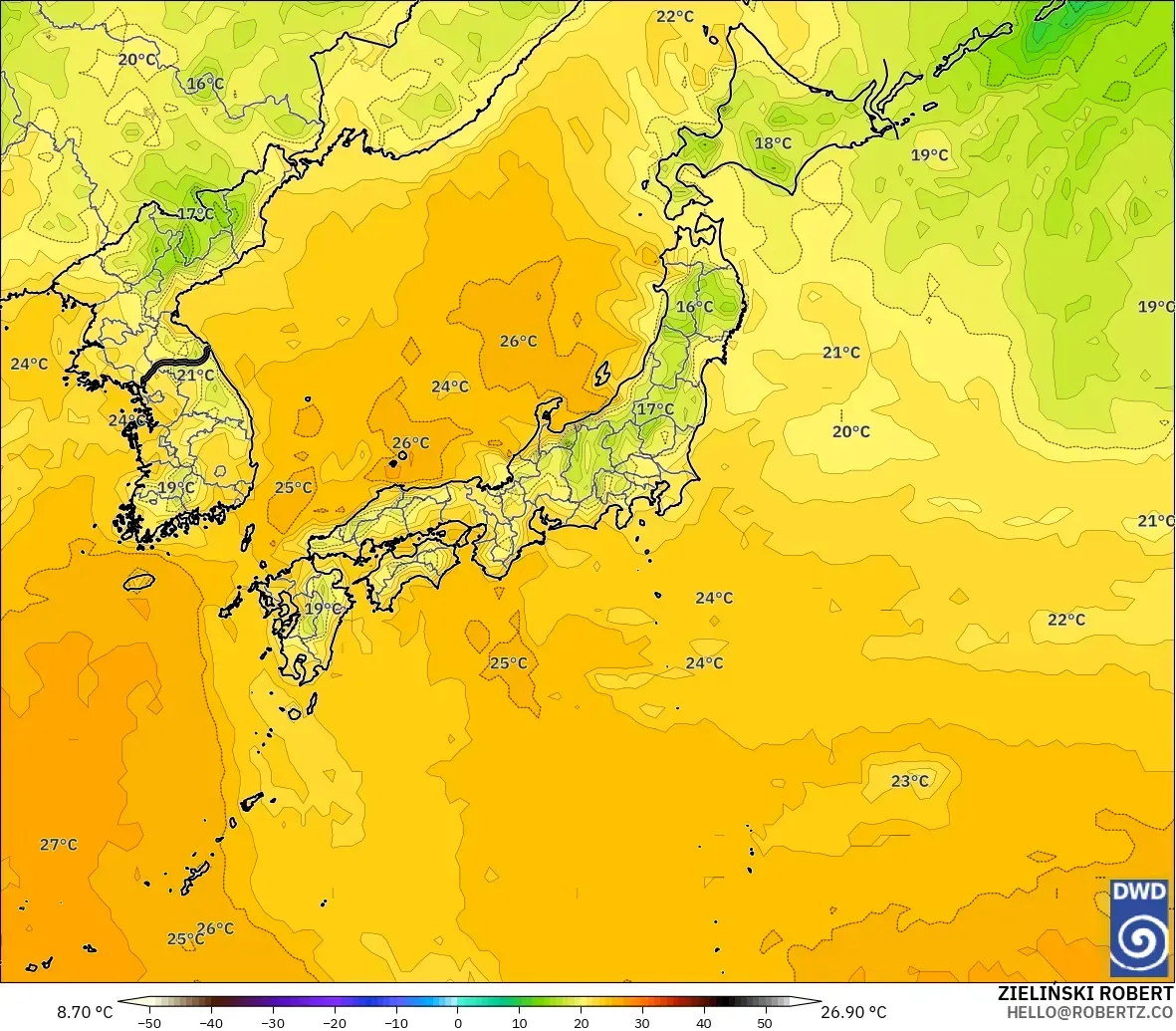 ICON modelo - Japón, Punto de rocío a 2 m