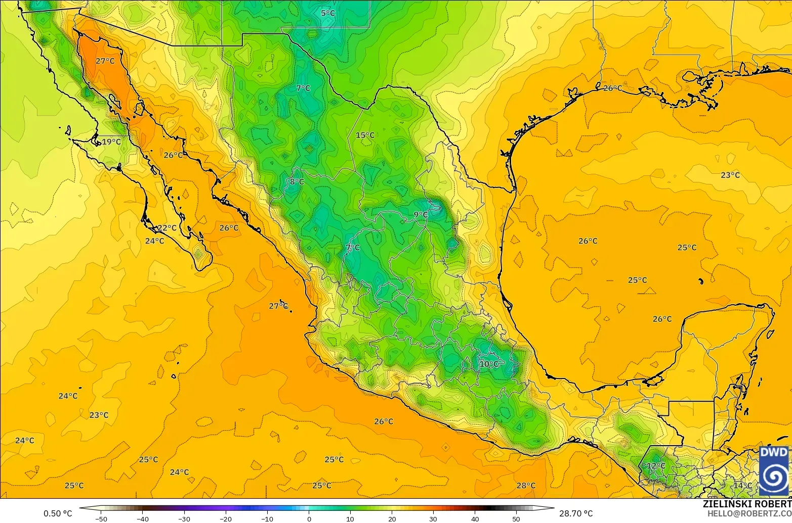 ICON modelo - México, Punto de rocío a 2 m