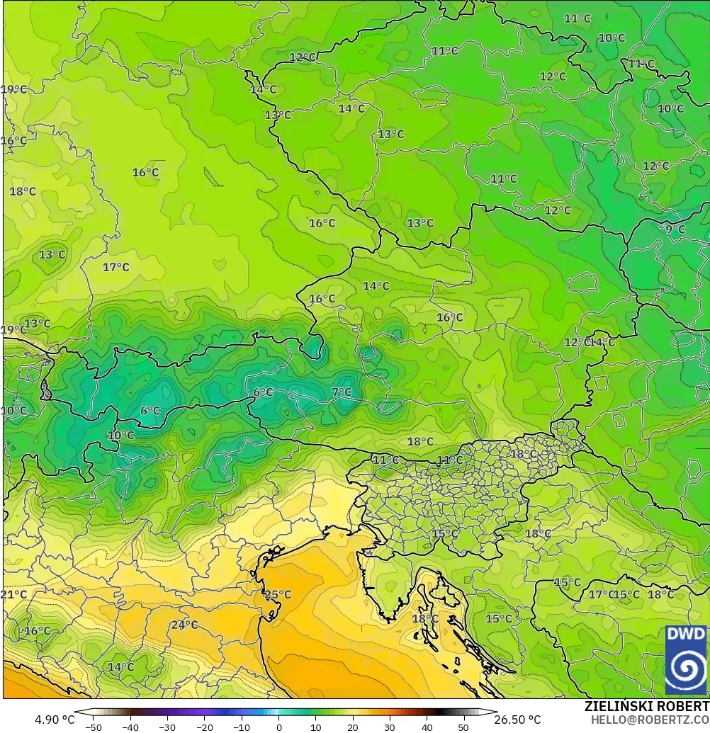 ICON modelo - Austria, Punto de rocío a 2 m