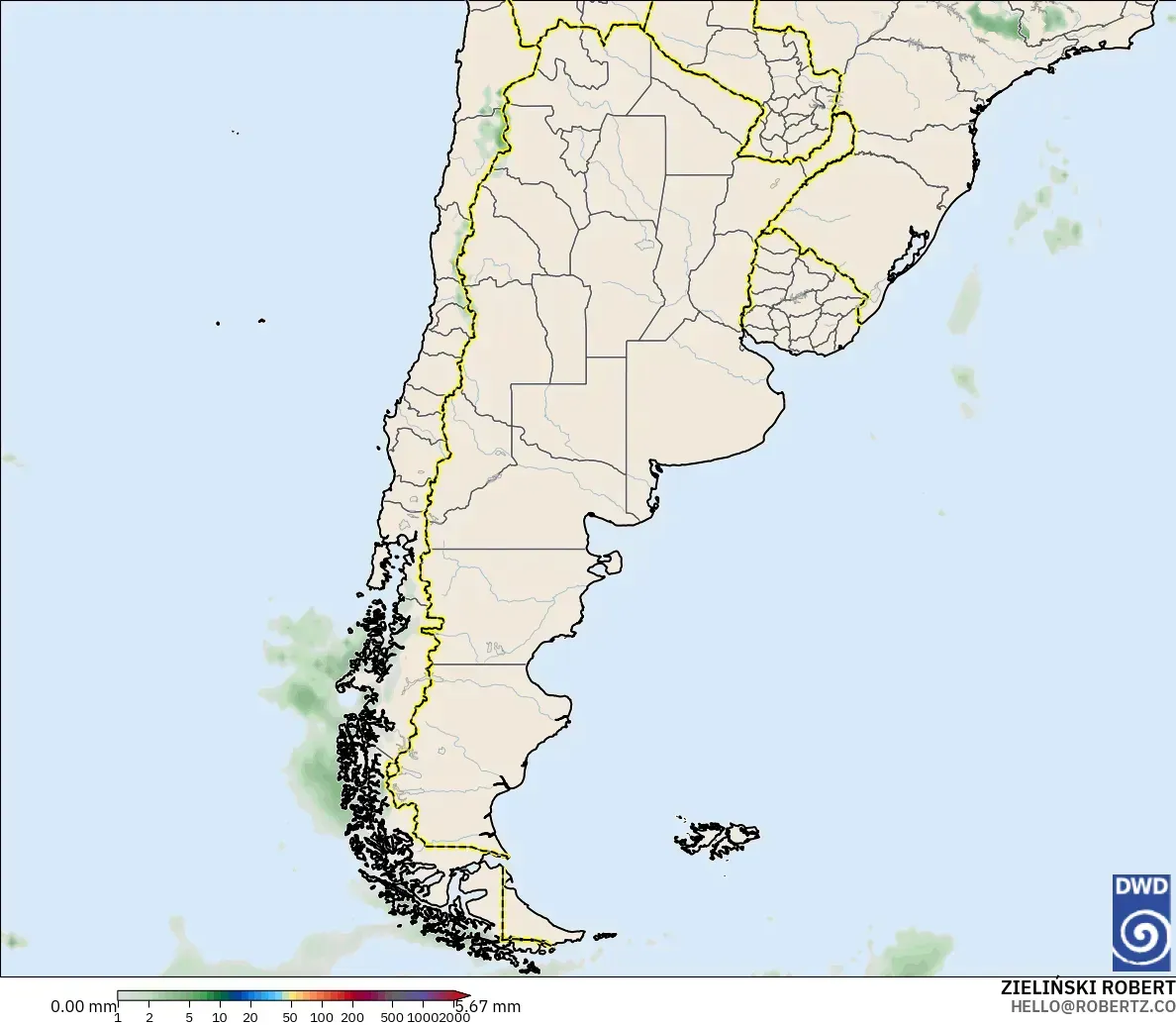 ICON modelo - Argentina, Acumulación de precipitación