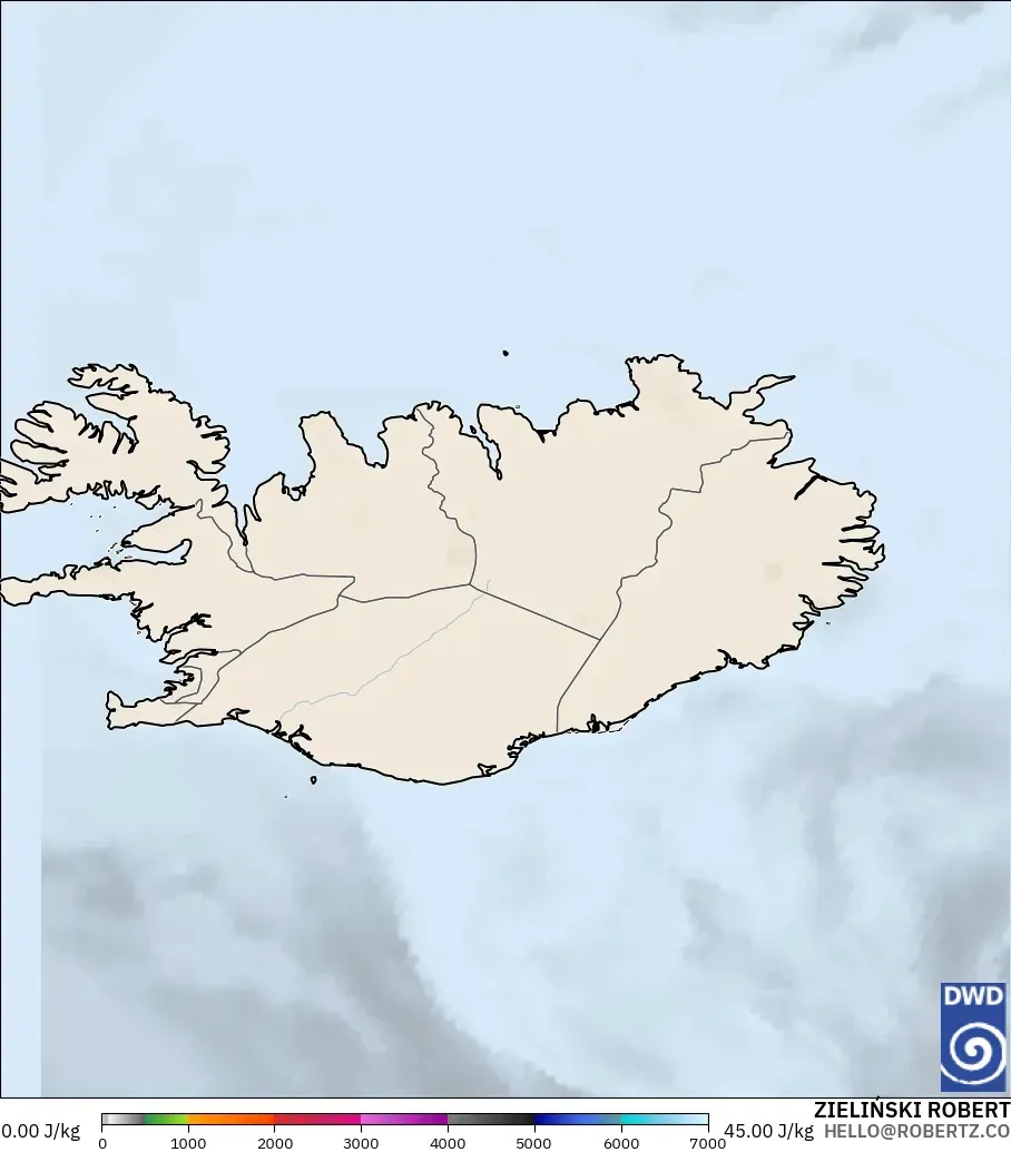 ICON modelo - Islandia, CAPE