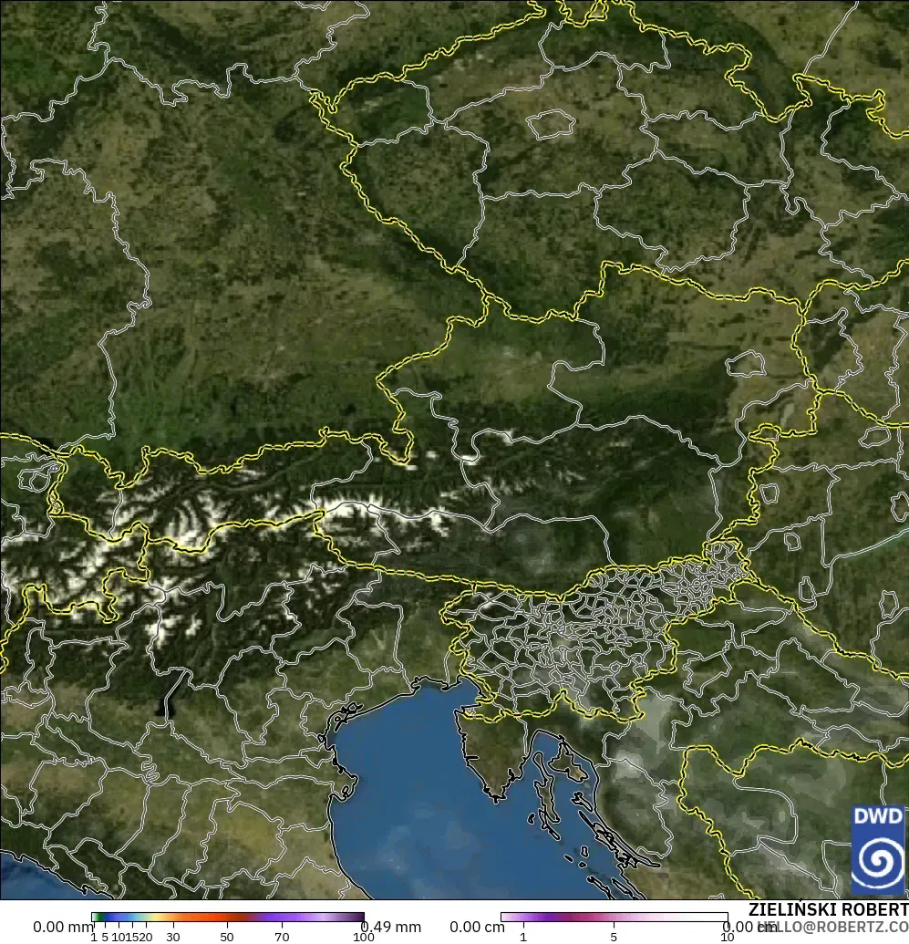 ICON modelo - Austria, Precipitación, nubes y presión