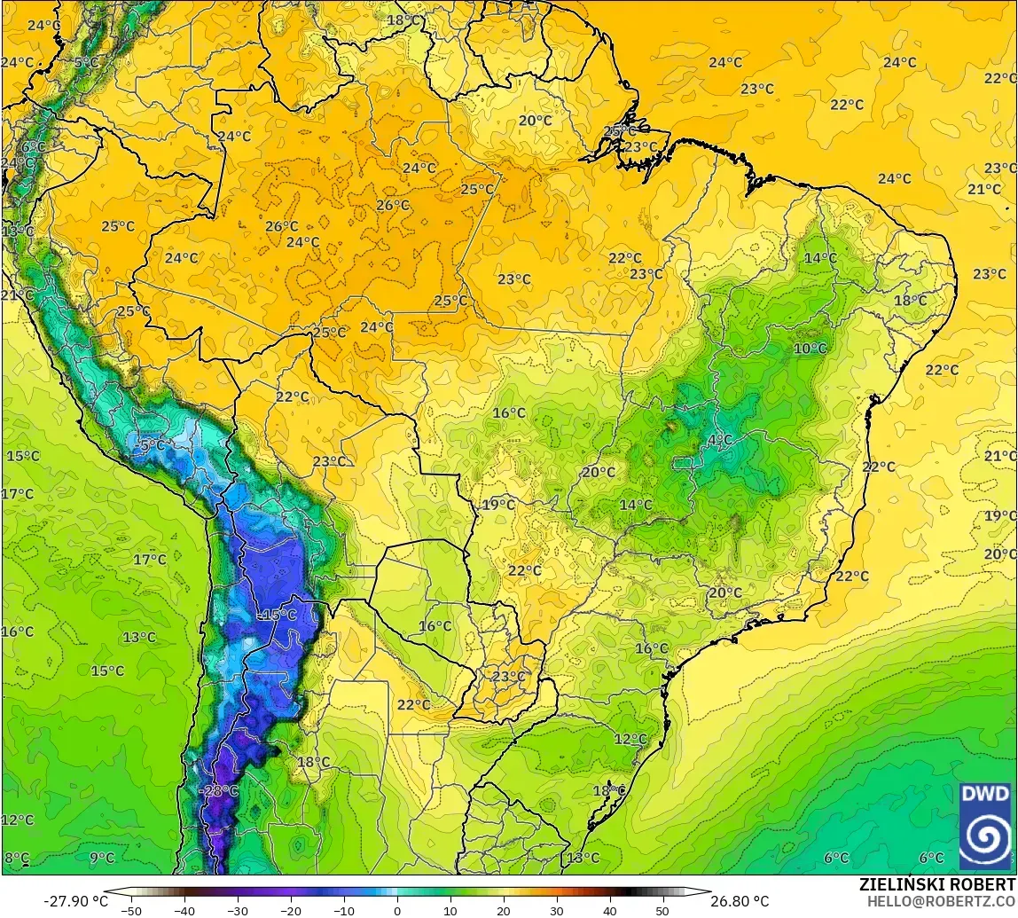 ICON modelo - Brasil, Punto de rocío a 2 m