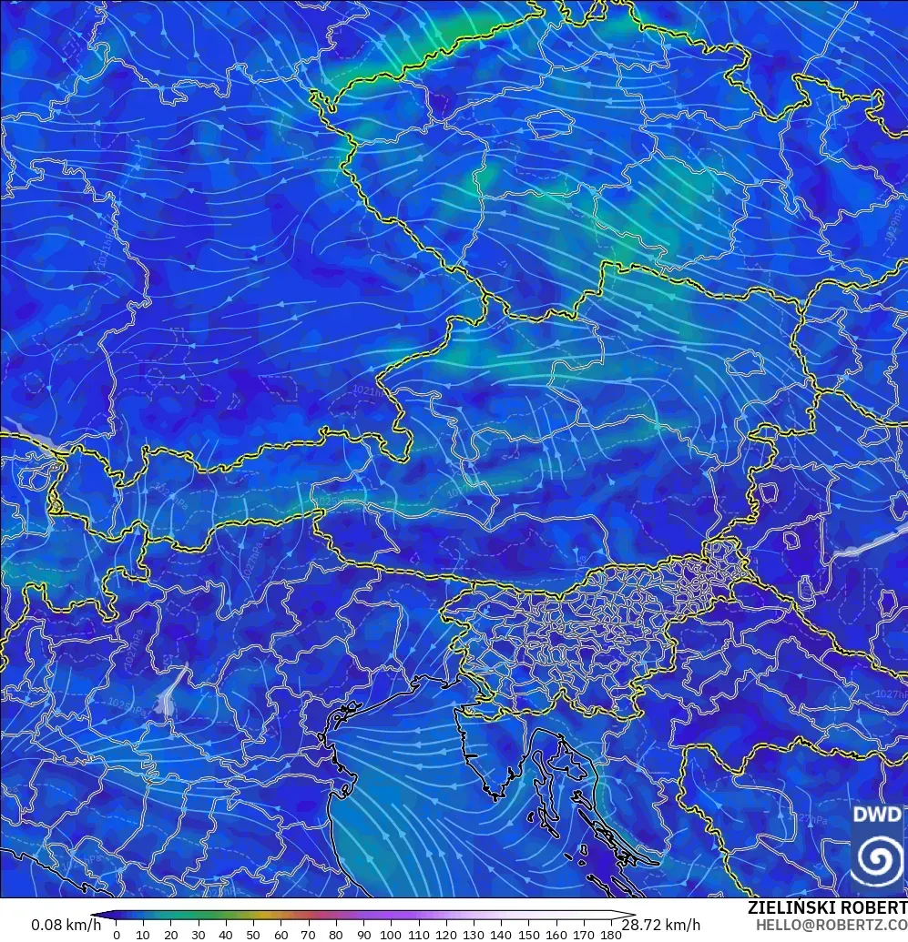 ICON modelo - Austria, Viento a 10 m