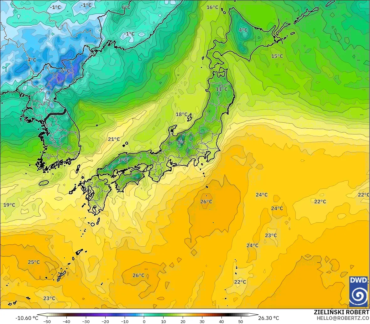 ICON modelo - Japón, Punto de rocío a 2 m