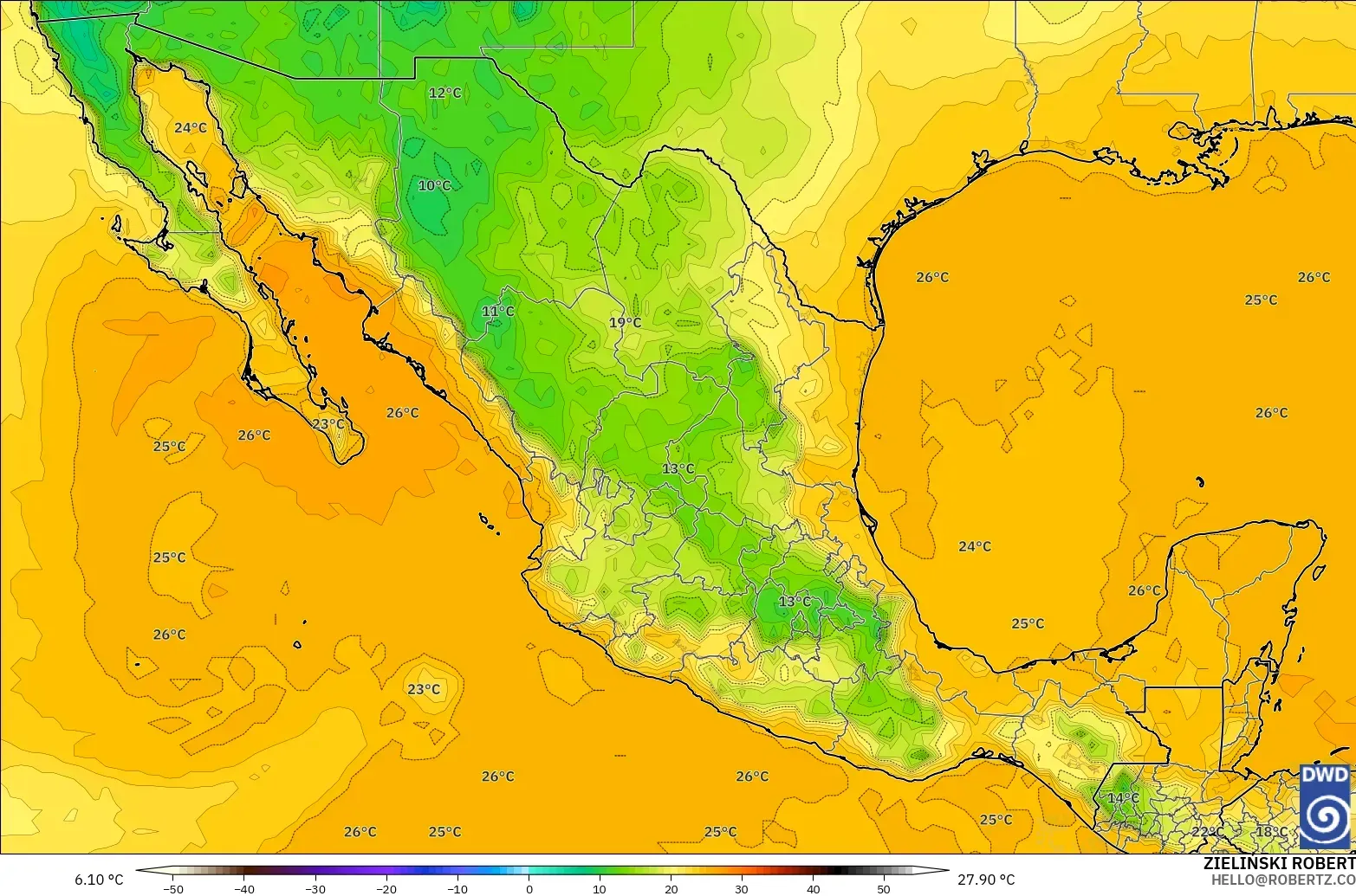 ICON modelo - México, Punto de rocío a 2 m