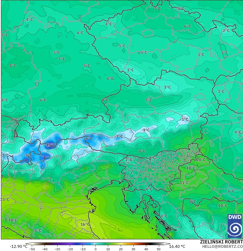 ICON modelo - Austria, Punto de rocío a 2 m