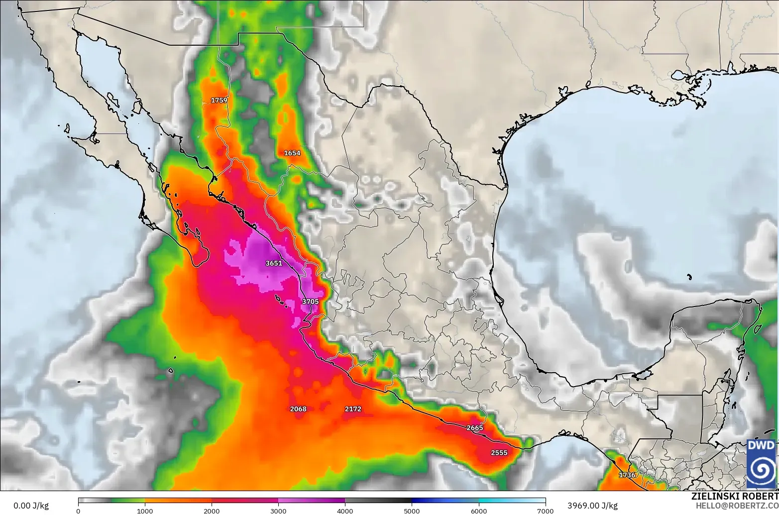 ICON modelo - México, CAPE