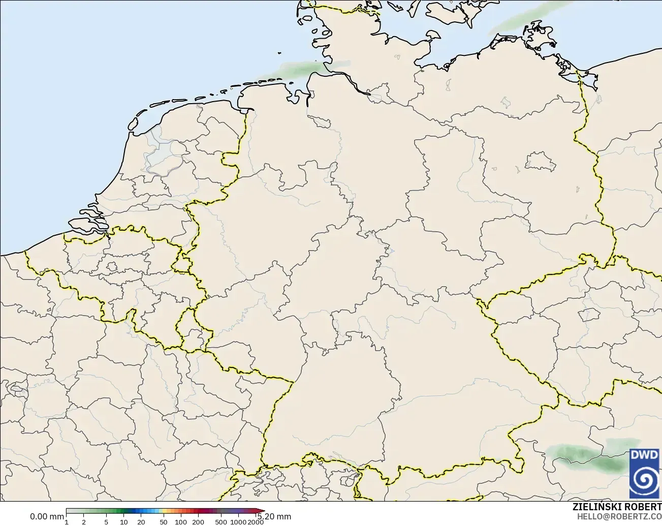 ICON modelo - Alemania, Acumulación de precipitación