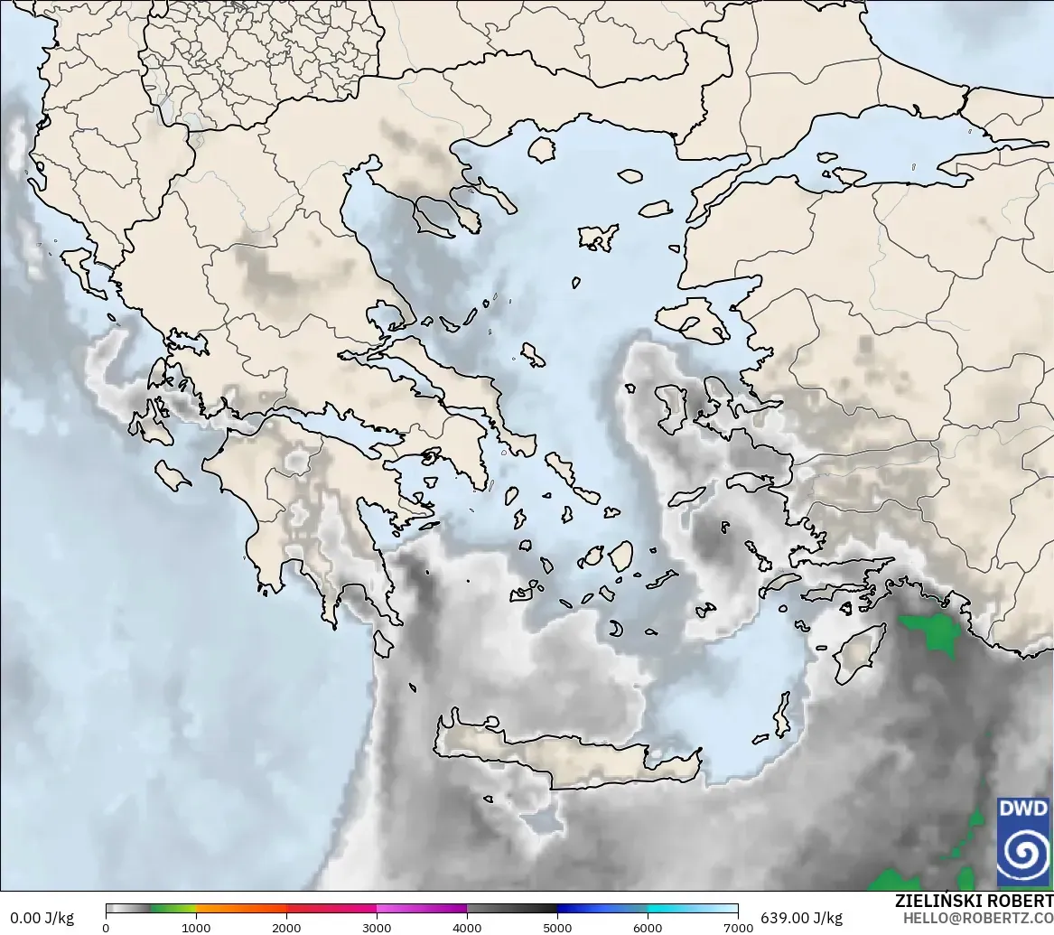 ICON modelo - Grecia, CAPE