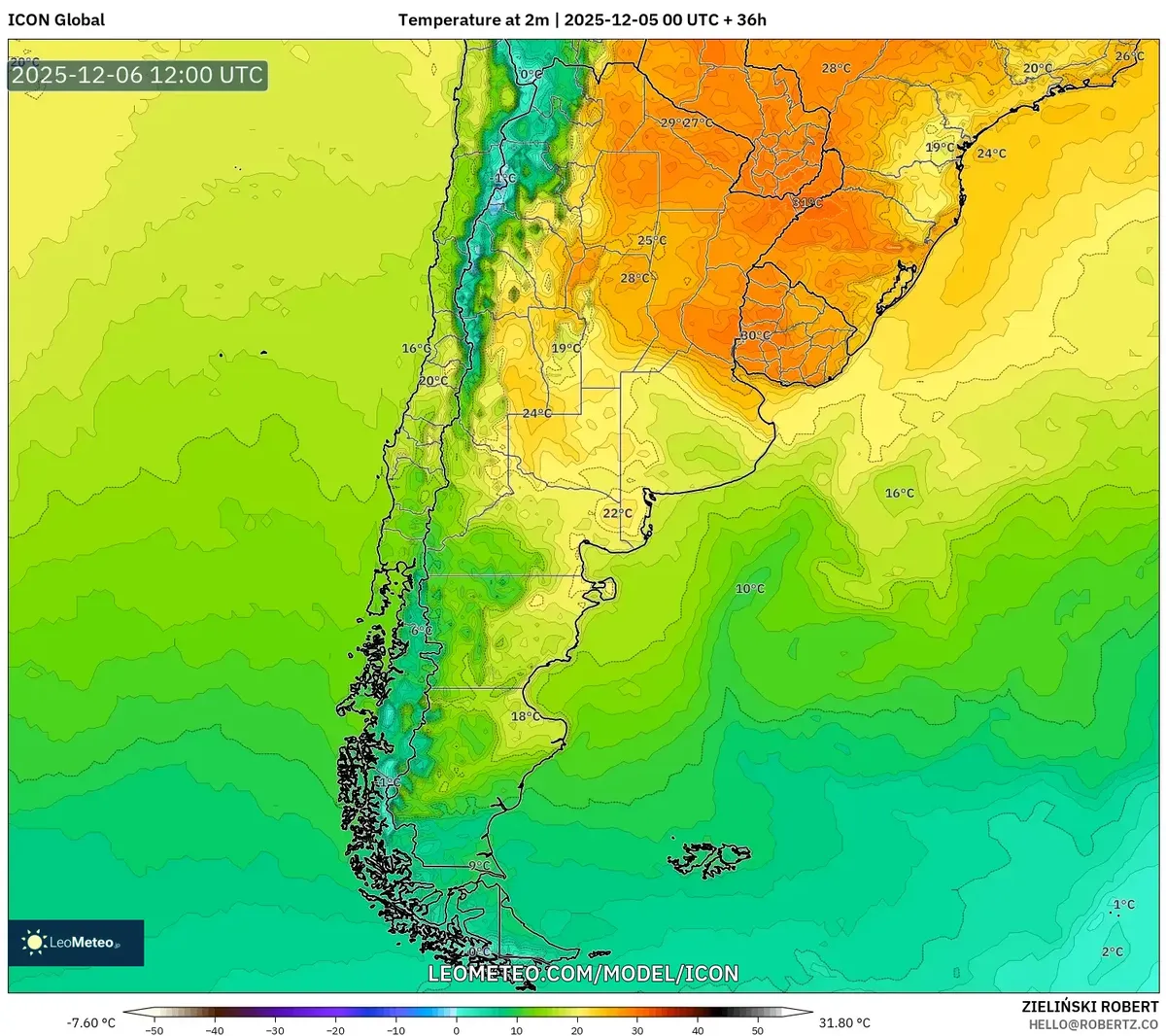 Mapa de Temperatura 2025-12-06