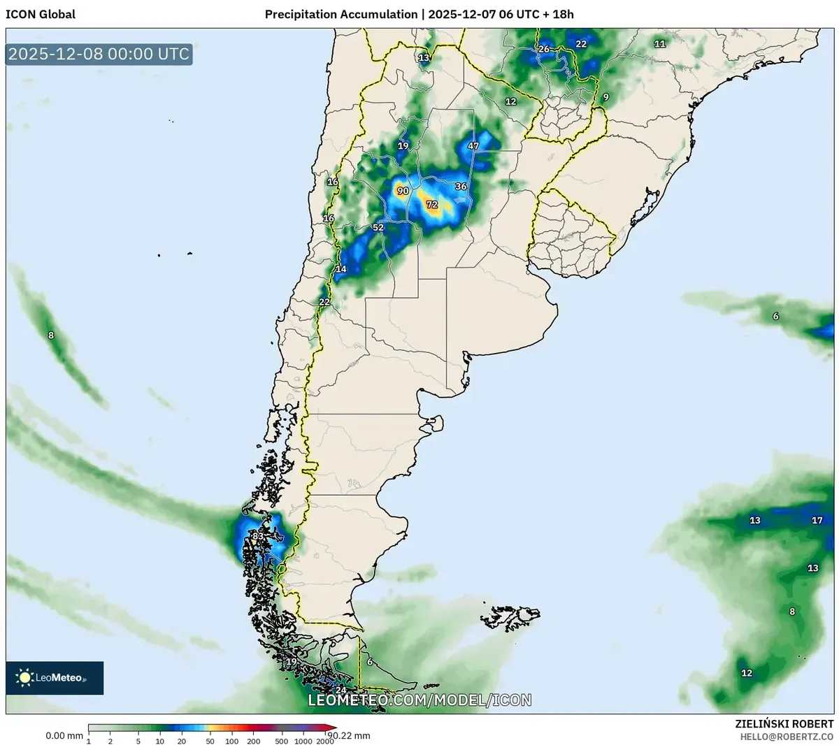 2025-12-07 Pronóstico de Lluvia Intensa para el Noreste de Argentina – Frente Frío con Vientos de 95 km/h