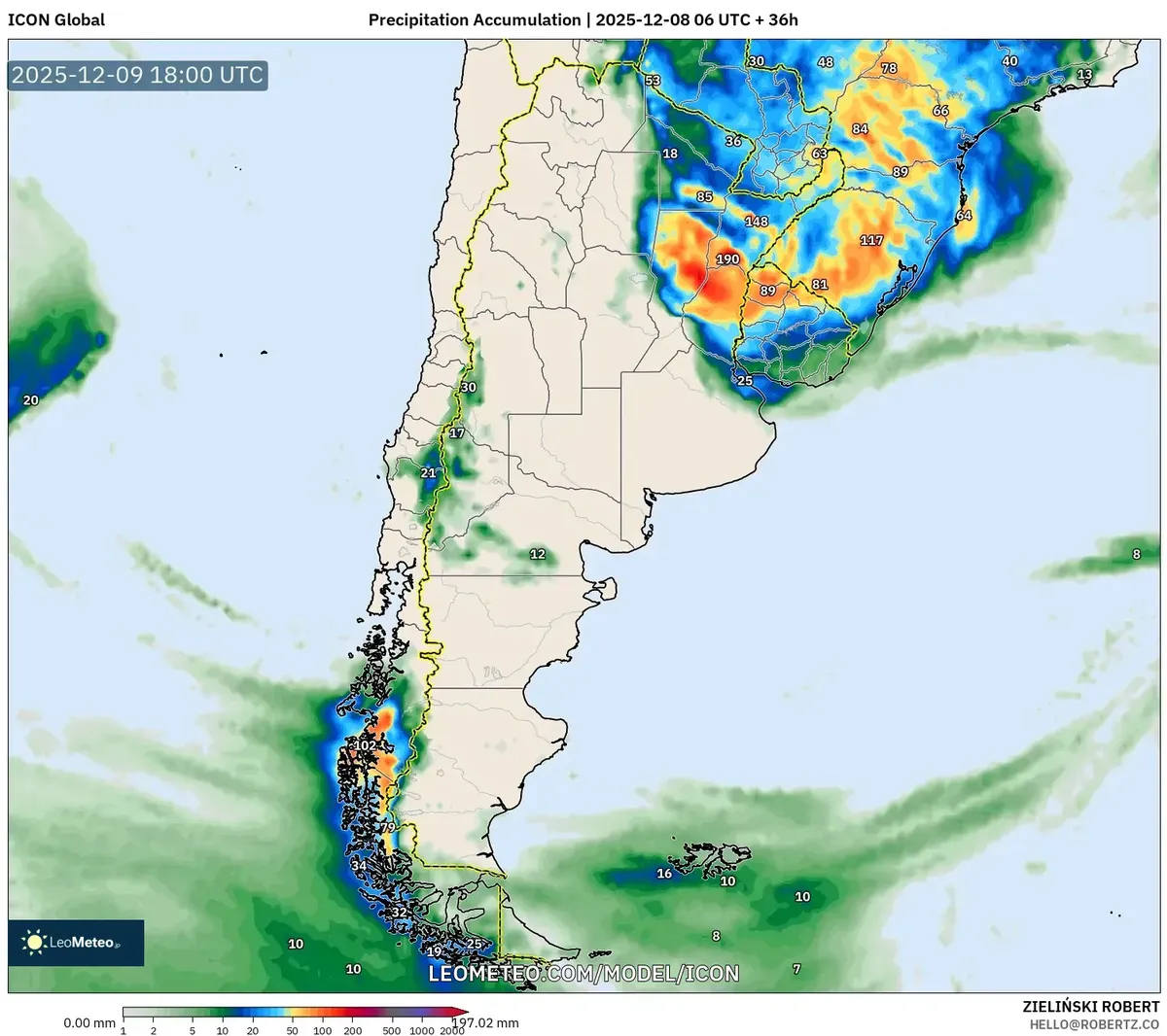 2025-12-08 Advertencia de lluvia intensa en toda Argentina – Tormentas, nieve, vientos fuertes y ola de calor