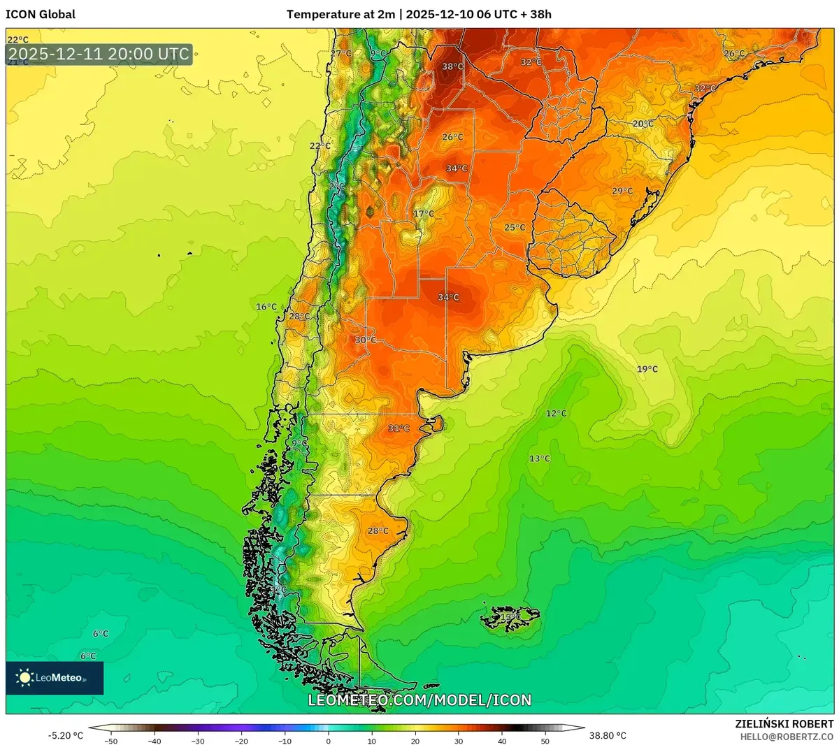 2025-12-10 Argentina Ola de calor extrema por encima de 38 °C – Pronóstico del tiempo