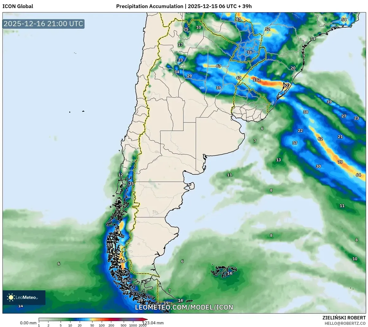 "Pronóstico de precipitaciones para el 16 de diciembre de 2025"