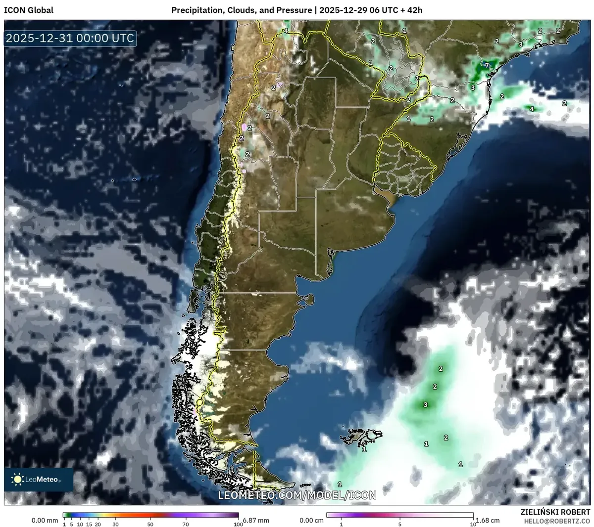Acumulación de precipitaciones del norte el 30 de dic 2025
