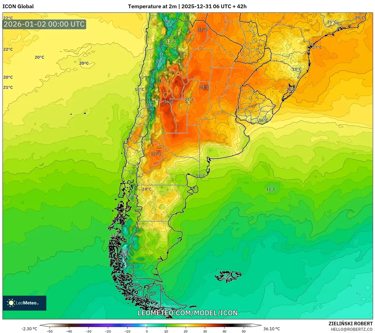 Calor intensa del norte el 1 de enero de 2026