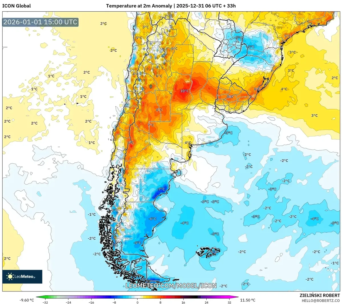 Alta Presión que impulsa la Ola de Calor el 1 de enero de 2026
