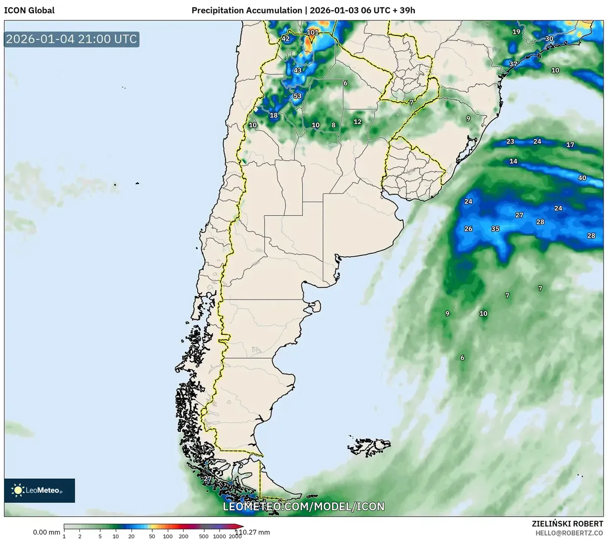 Precipitaciones en Salta el 4 de enero de 2026
