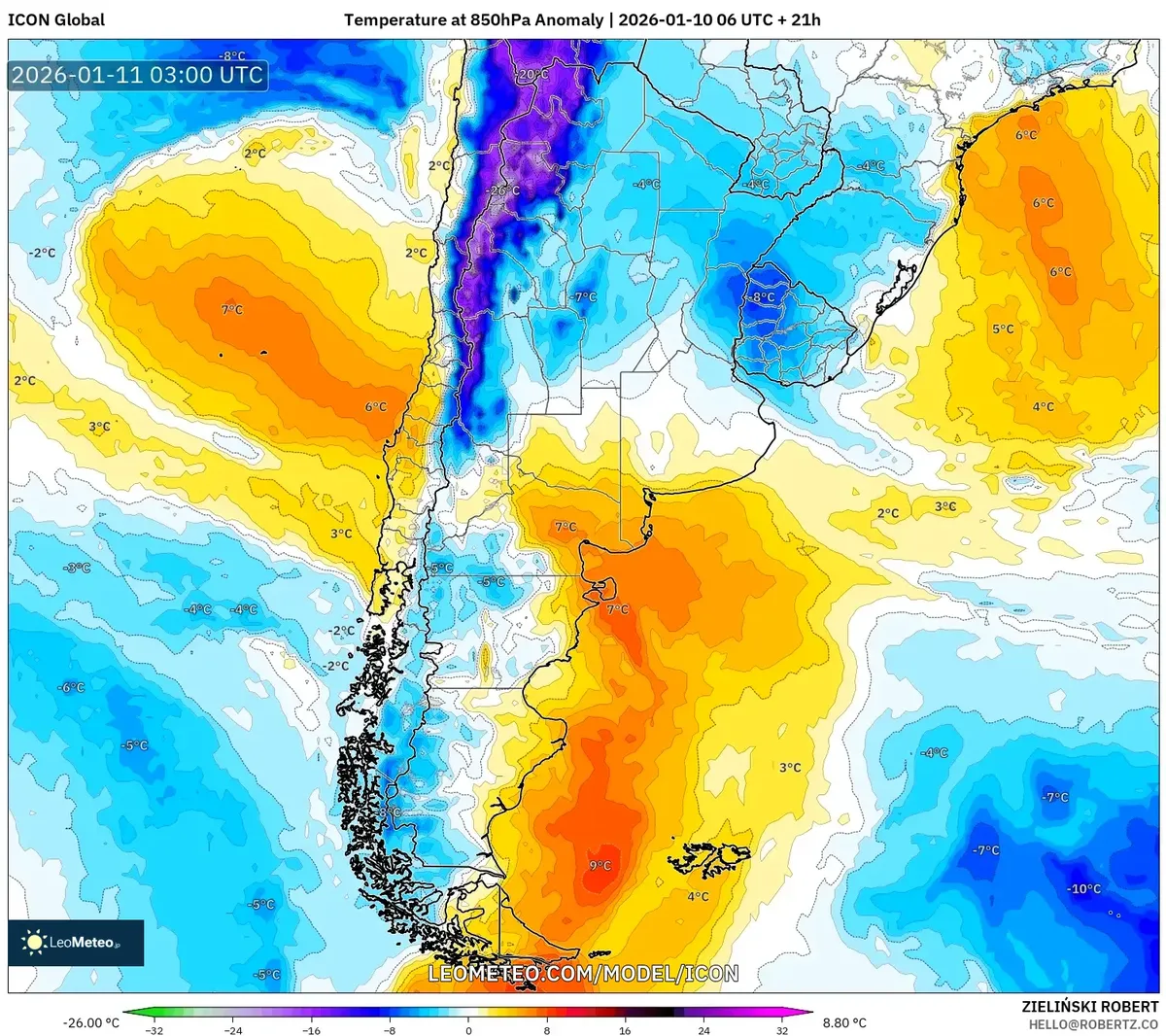 Anomalía extrema de temperatura – 11 de enero de 2026