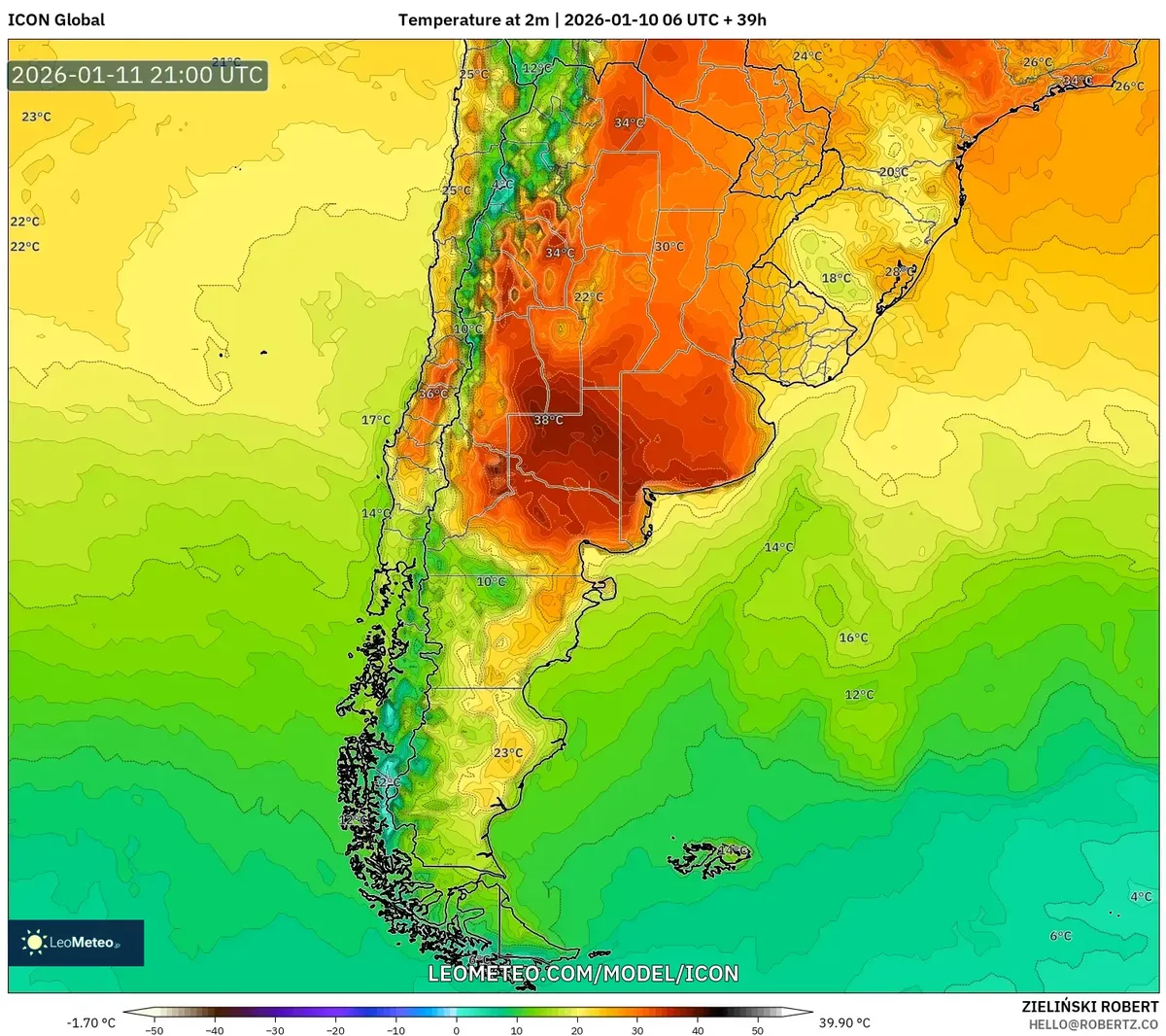 Pico de temperatura en Córdoba – 11 de enero de 2026