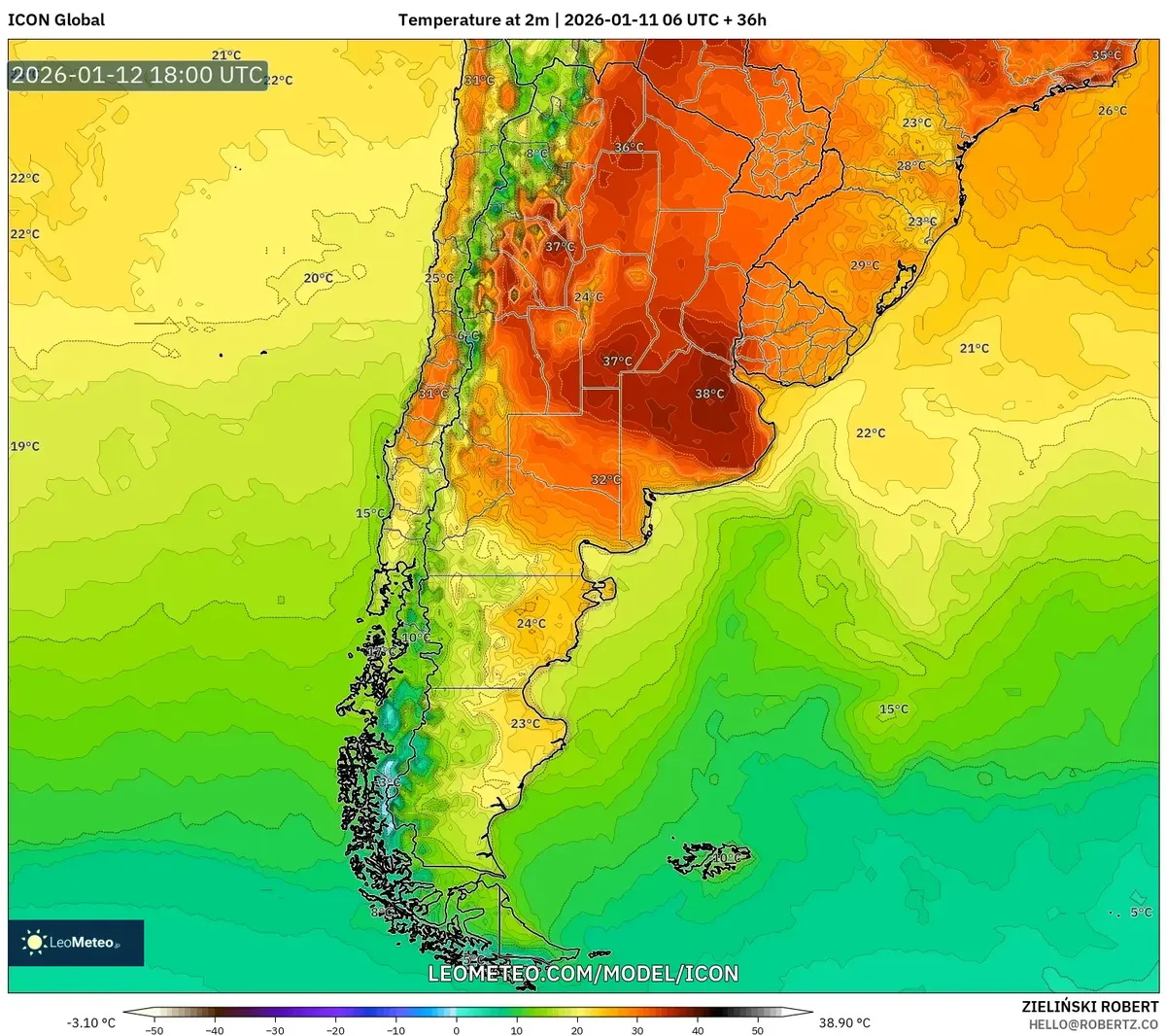 Pico de calor en Córdoba – 12 de enero de 2026
